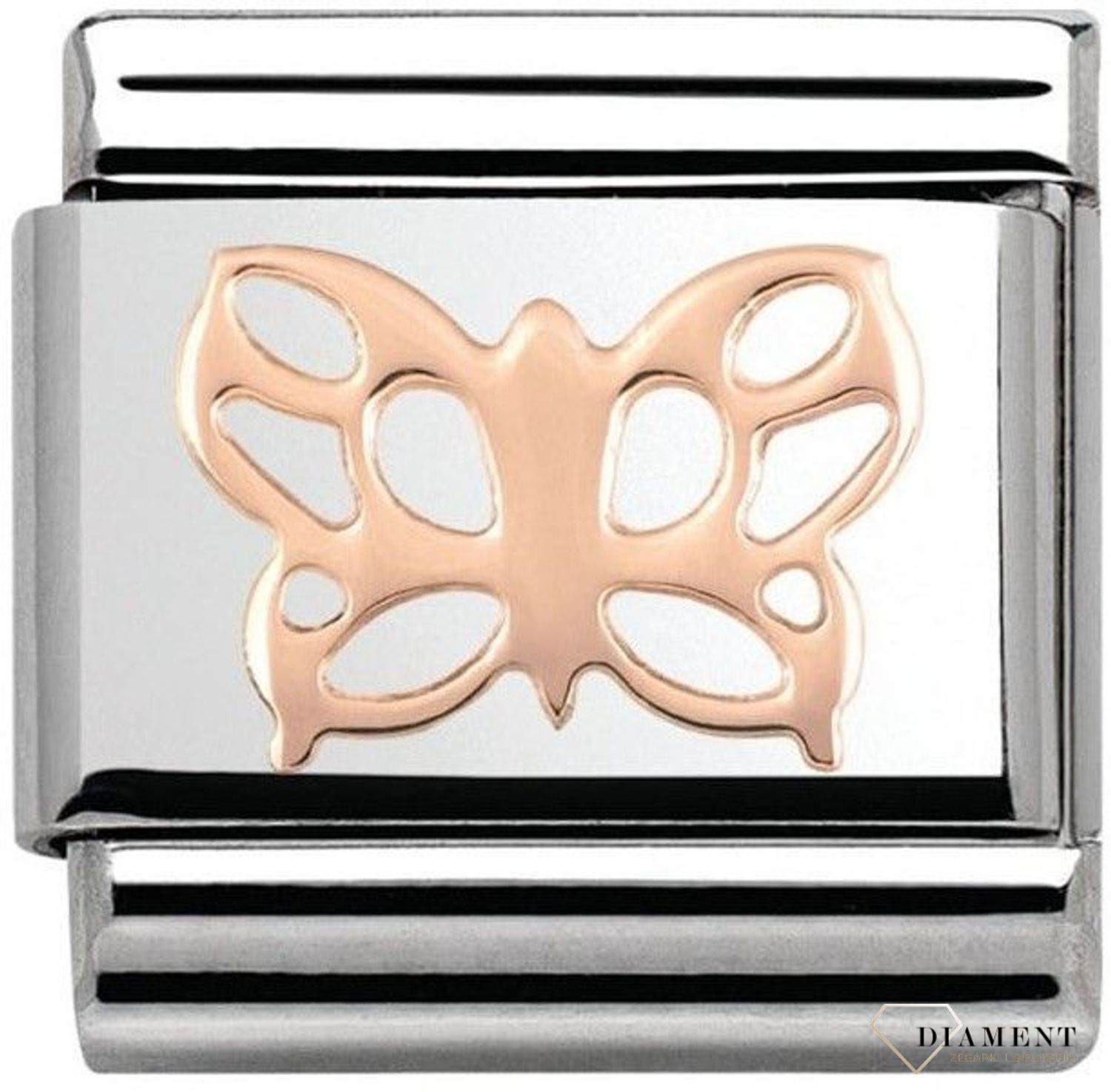 Nomination Link 9K zawieszka różowe złoto 'Motyl' 430104 09 biżuteria nomination nomination zawieszki nomination baza.jpg